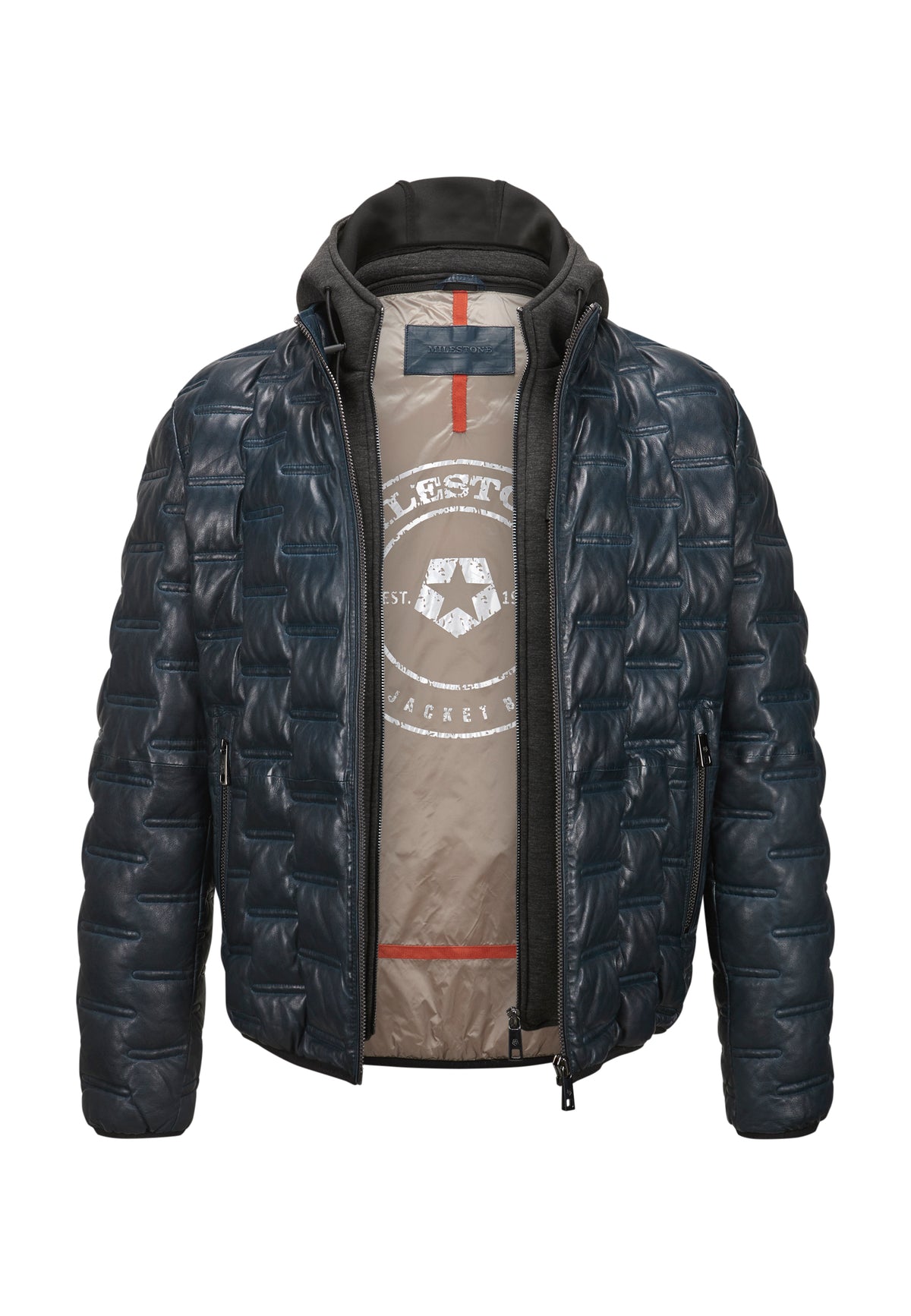 Milestone Alonso Dark Navy leren jack heren
