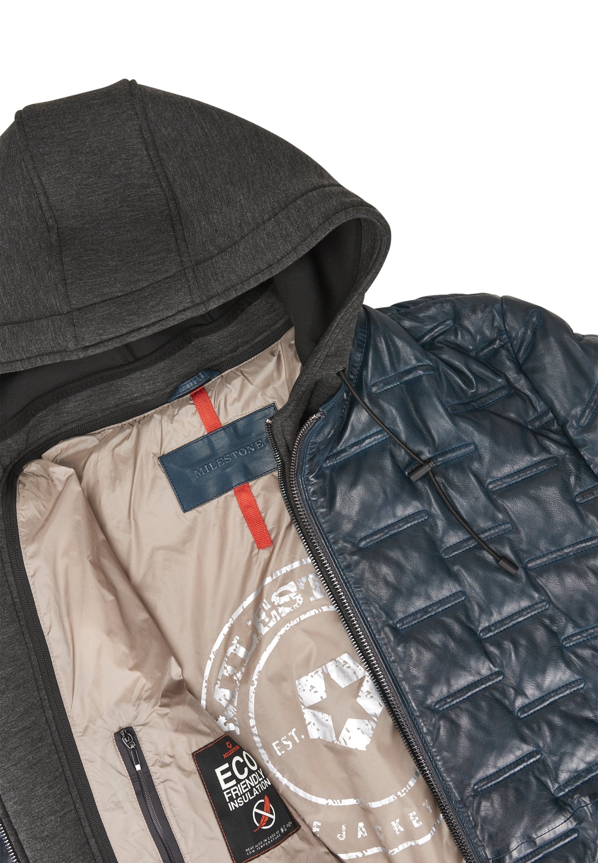 Milestone Alonso Dark Navy leren jack heren