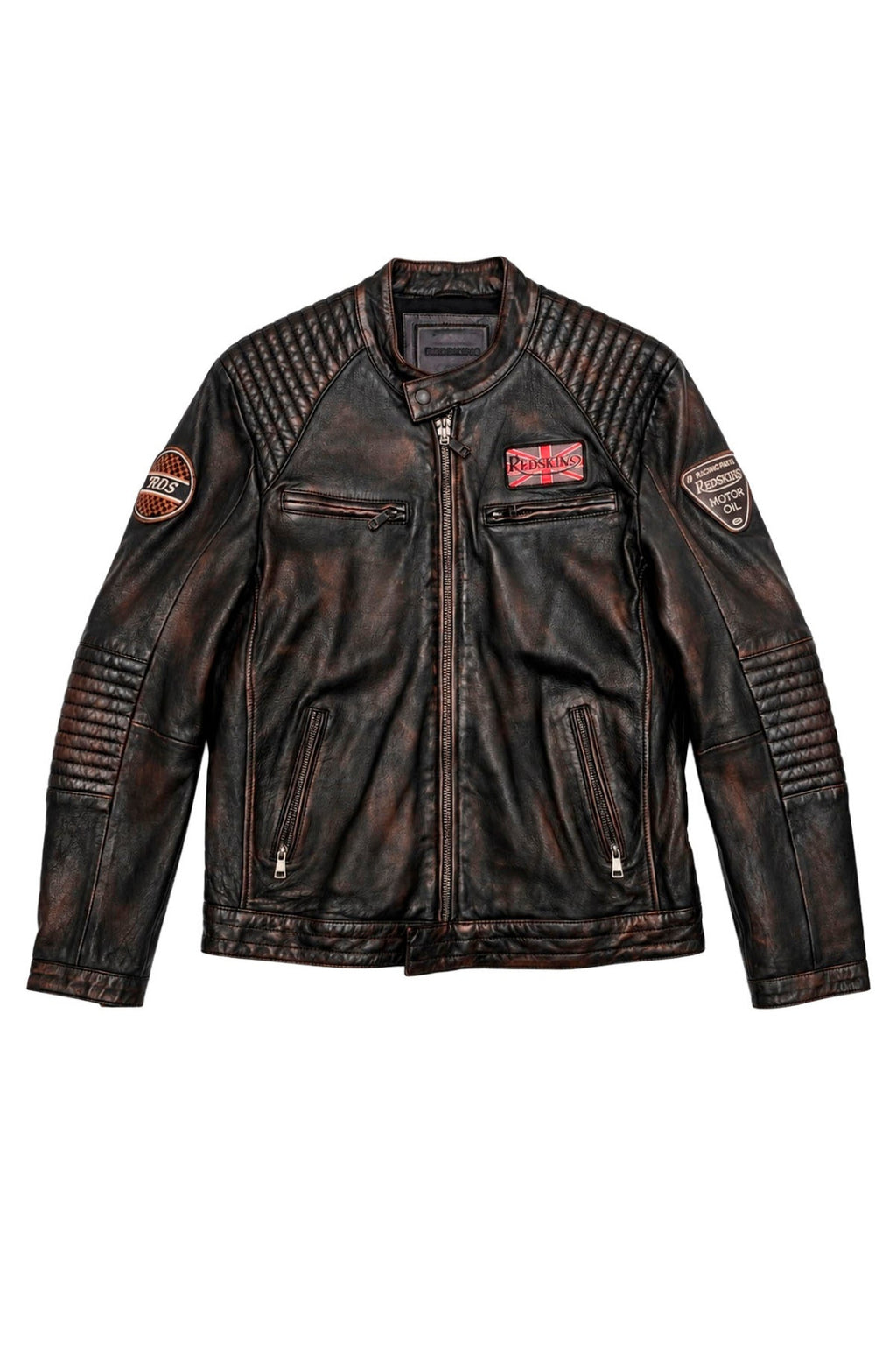 Redskins Enfield leren jack Heren Black