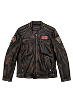Redskins Enfield leren jack Heren Black