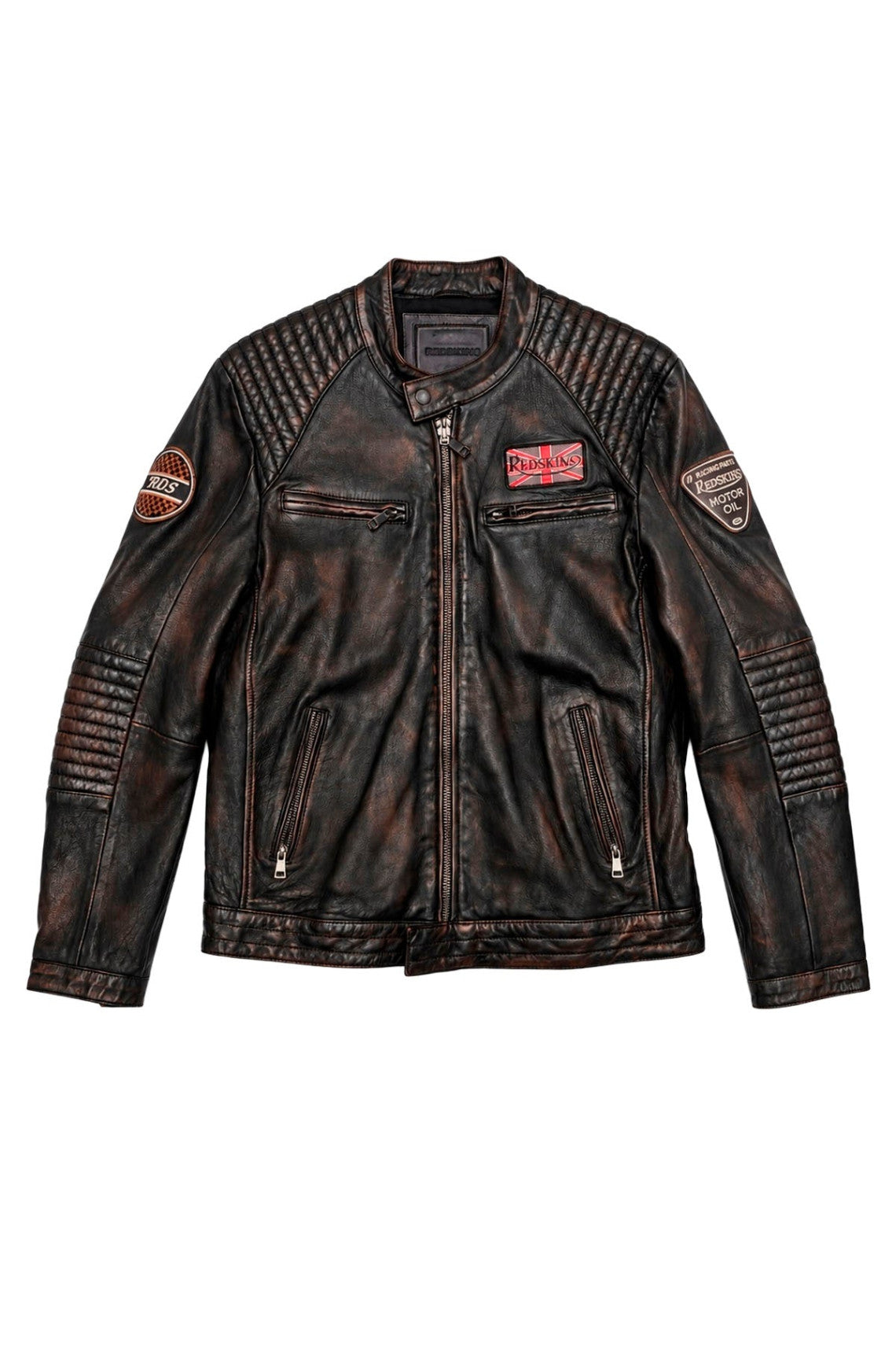 Redskins Enfield leren jack Heren Black