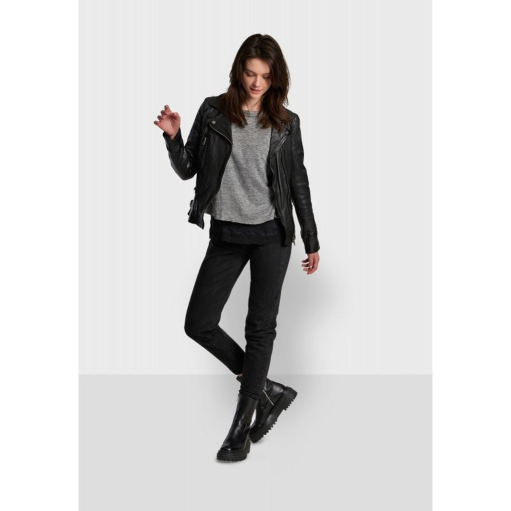 Oakwood Video Leren Bikerjack Dames Zwart - foto 6