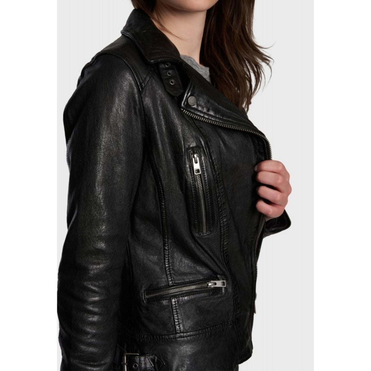 Oakwood Video Leren Bikerjack Dames Zwart - foto 7