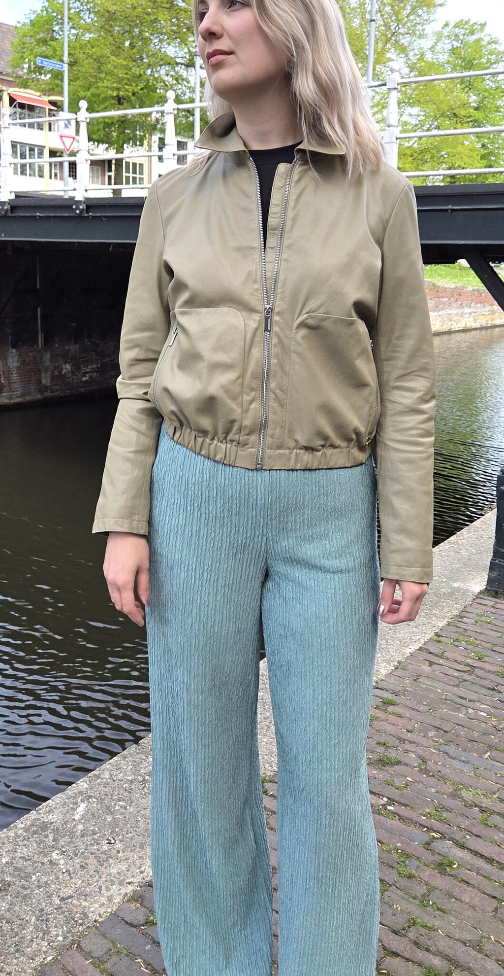Milestone Helen Leren Jack Dames Khaki - foto 1