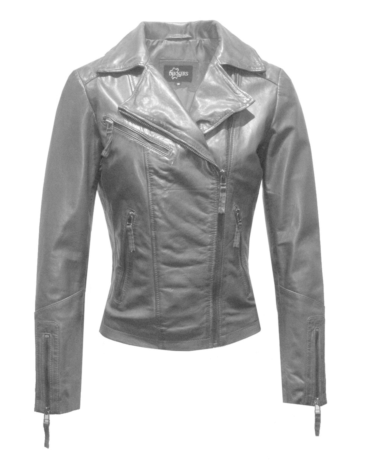 Dekkers Lia Leren Bikerjack Dames Zwart - foto 1