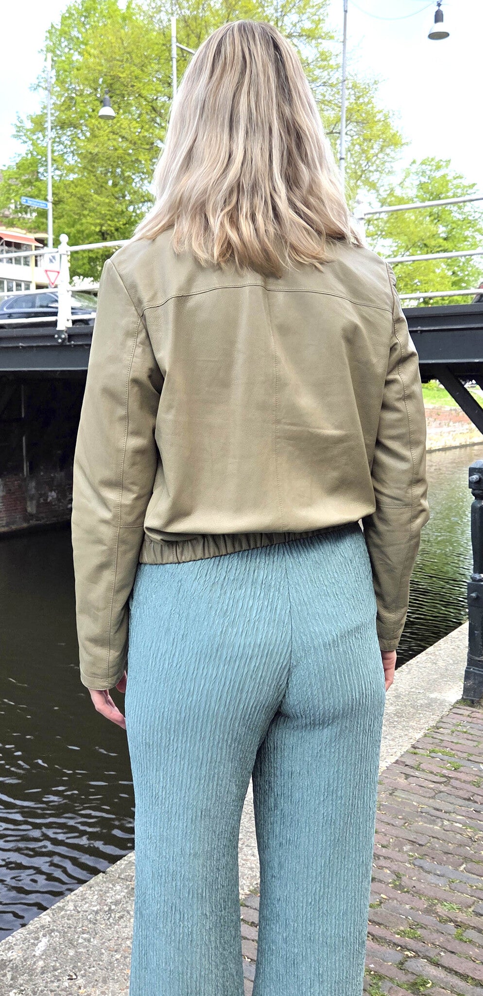 Milestone Helen Leren Jack Dames Khaki - foto 2