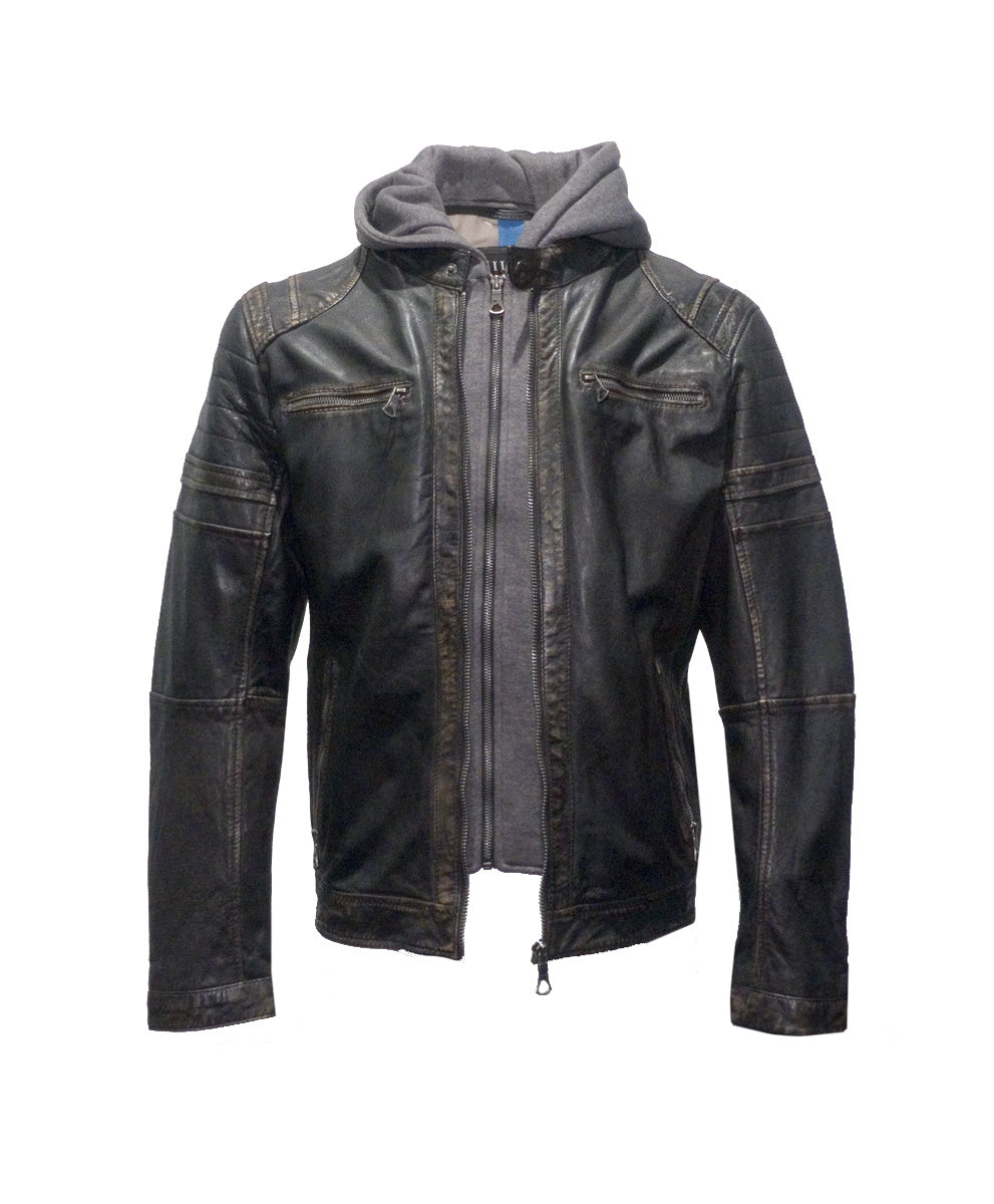 Zenon-4 Black-Beige leren jack