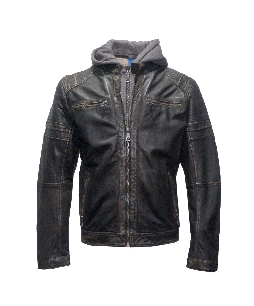 Zenon-4 Black-Beige leren jack