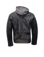 Zenon-4 Black-Beige leren jack - detail